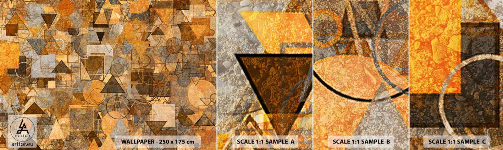 Fotótapéta Minta Öntapadós Deluxe Sticker - Formában a világ - Absztrakció, Darab, Modern minta - 100x30 cm