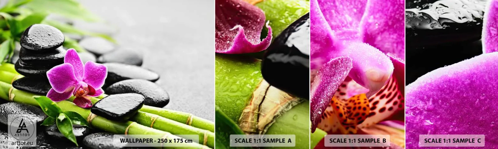 Fotótapéta Minta Öntapadós Deluxe Sticker - Nyugodt egyensúlyban - Virágok, Orchidea, Orchidea - 100x30 cm