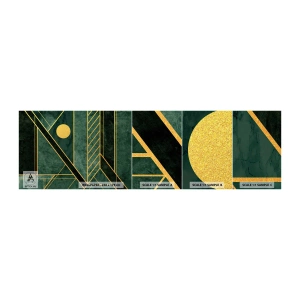 Fotótapéta Minta Standard Eco - Az arany és azúrkék dinamikája - Absztrakció, Darab, Geometrikus minta - 100x30 cm