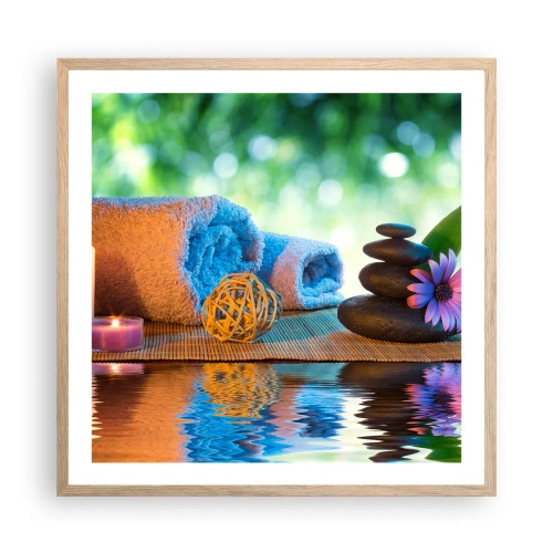 Poszter világos tölgy keretben - Idő a testnek - 60x60 cm