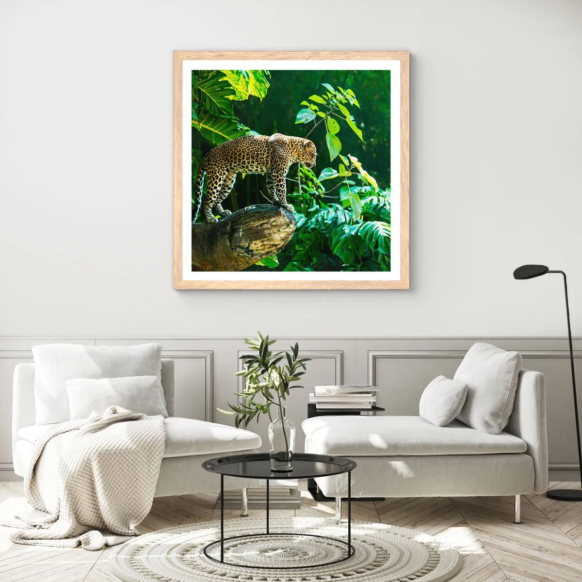 Poszter világos tölgy keretben - A vadászatra? - 60x60 cm