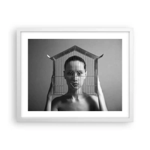 Poszter fekete keretben - Kissé szürreális portré - 50x40 cm