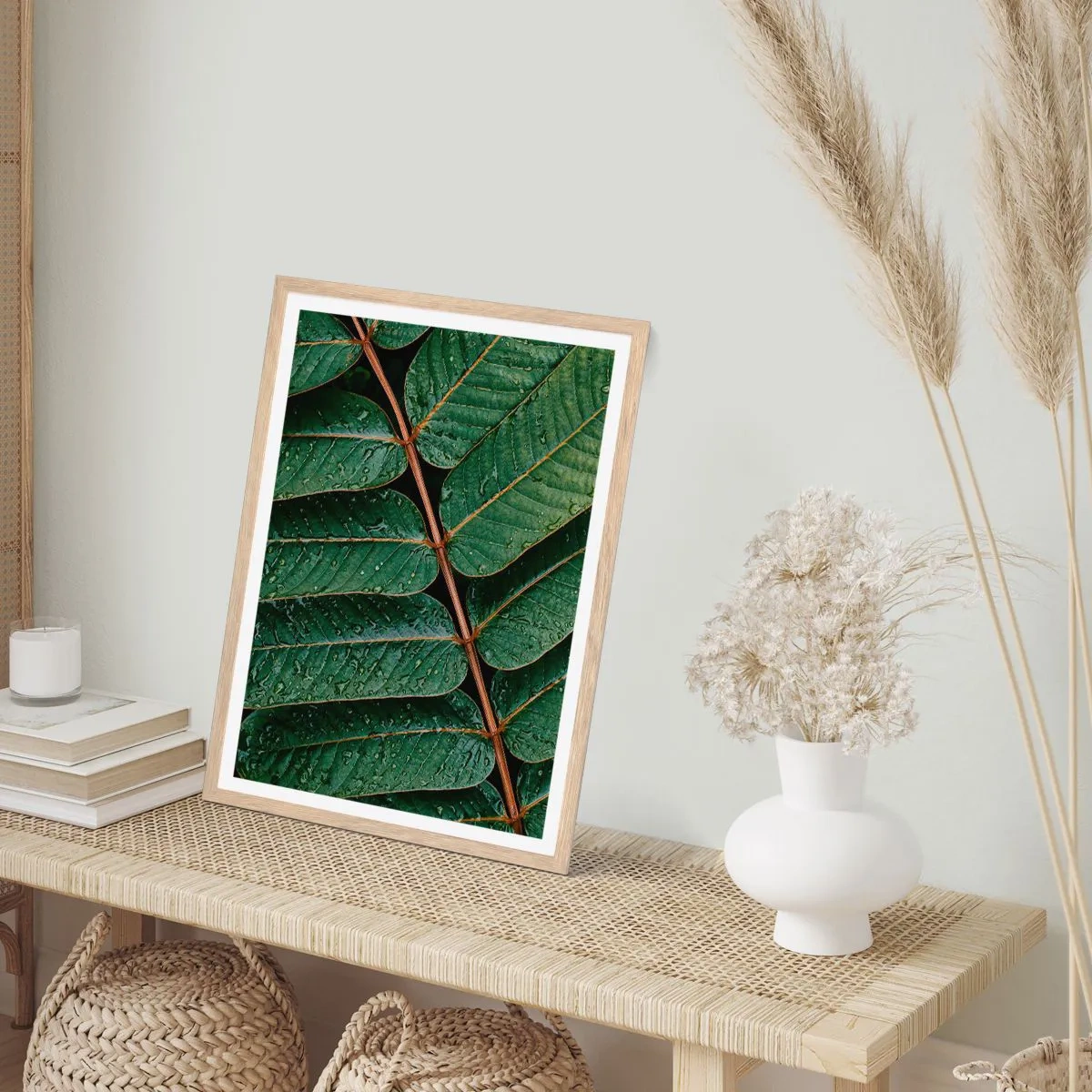 Poszter világos tölgy keretben - Zöld ritmusban - 70x100 cm