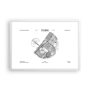 Poszter fekete keretben - Dubai anatómiája - 70x50 cm