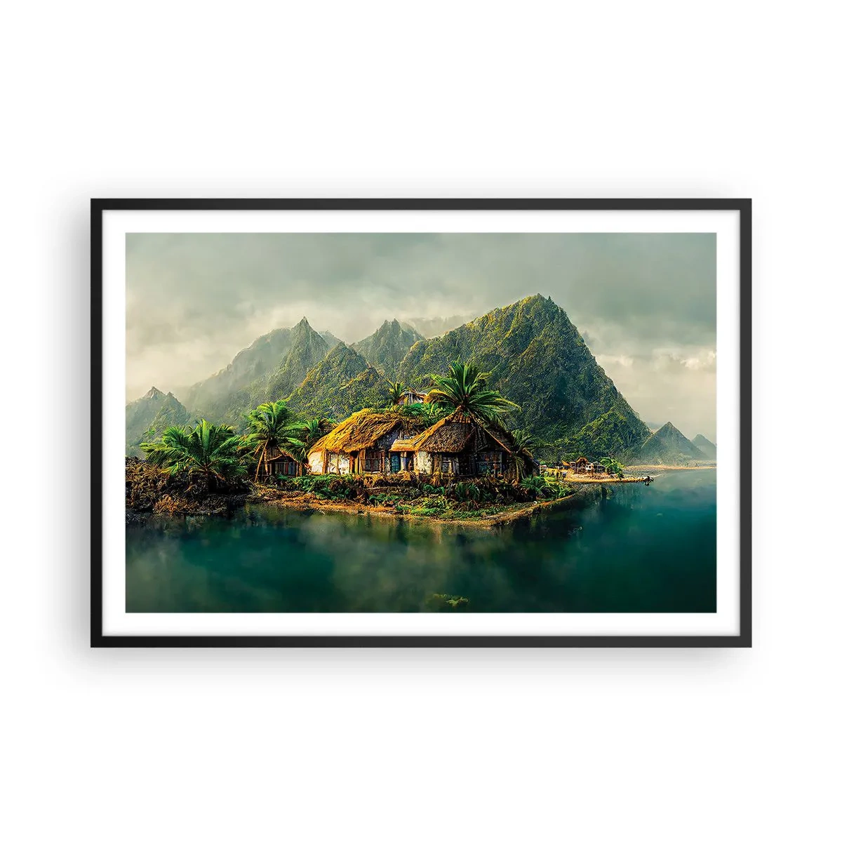 Poszter fehér keretben - Trópusi paradicsom - 91x61 cm
