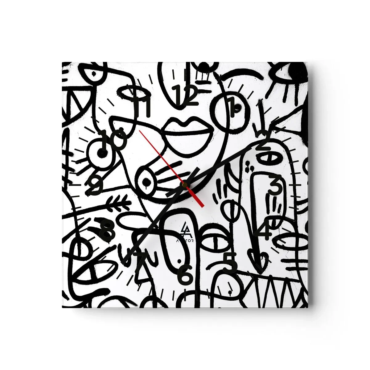 Falióra, Óra - Arcok és délibábok - 40x40 cm