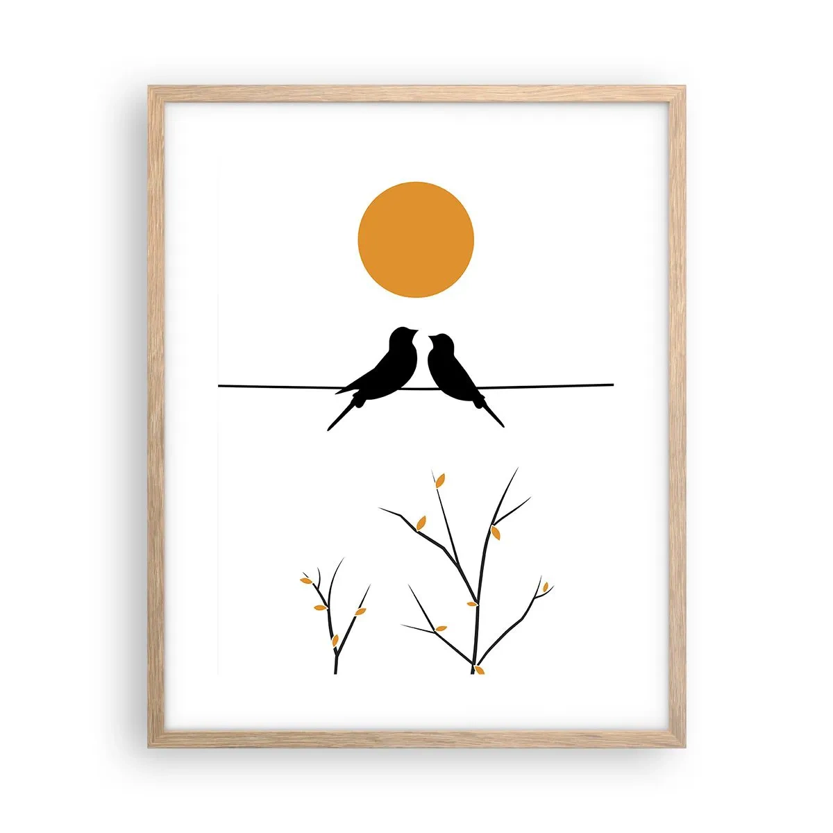 Poszter világos tölgy keretben - Fülemüle este - 40x50 cm