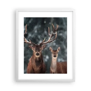 Poszter fekete keretben - Az erdő ura a feleségével - 40x50 cm