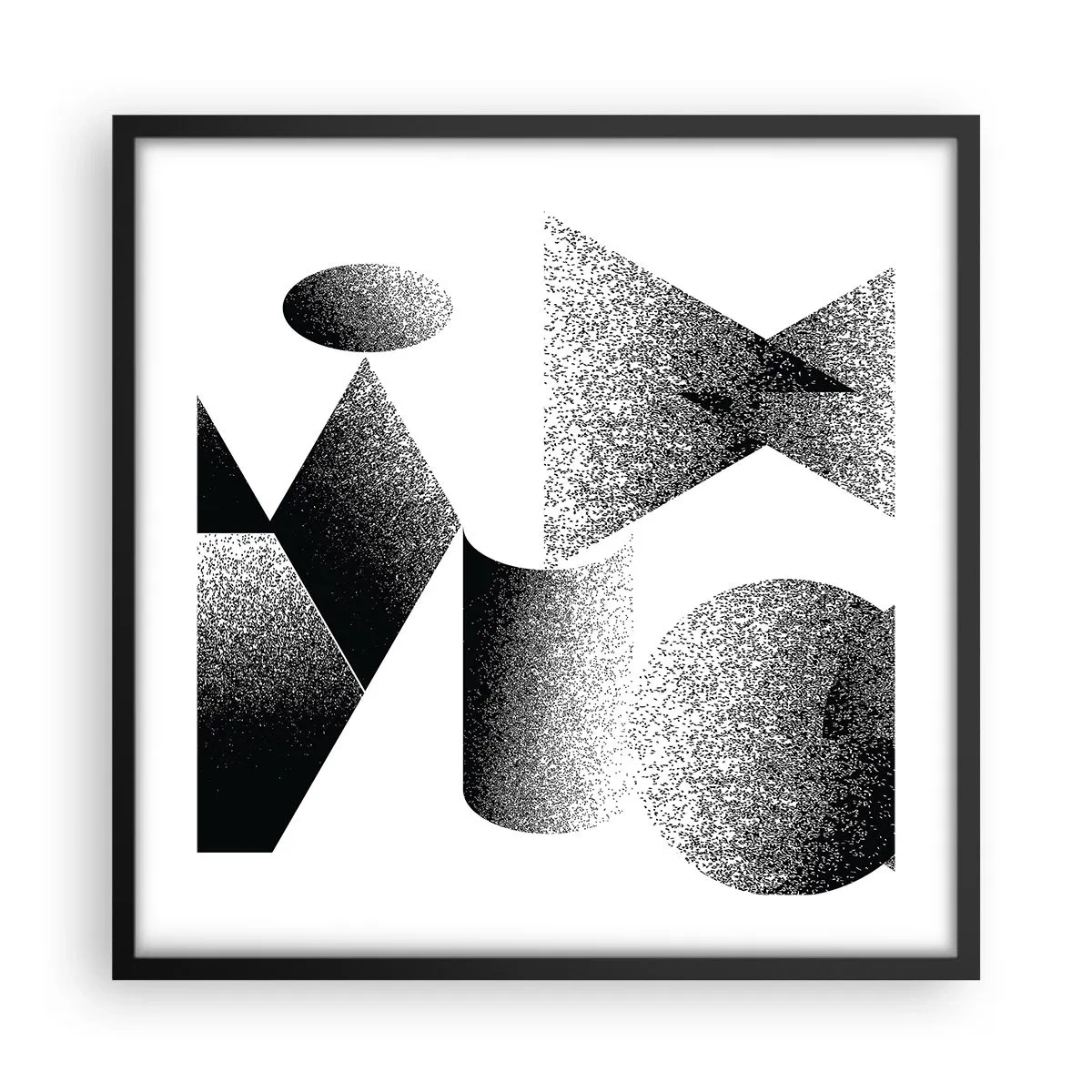 Poszter fehér keretben - Szögek és oválisok - 50x50 cm