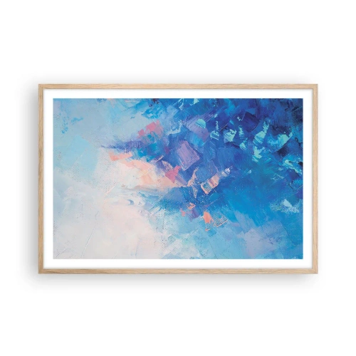 Poszter világos tölgy keretben - Téli absztrakció - 91x61 cm
