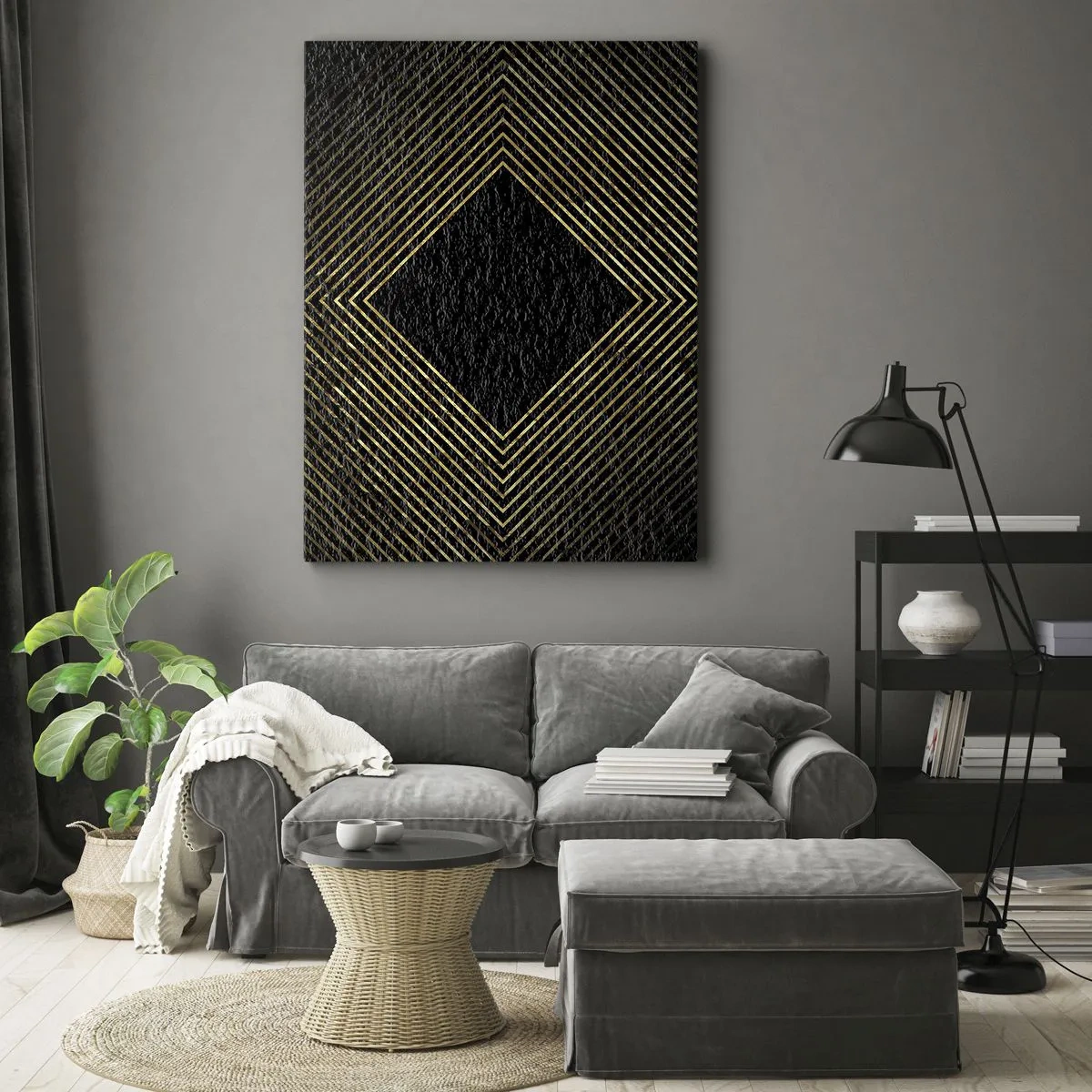 Vászonkép - Geometria glamour stílusban - 65x120 cm