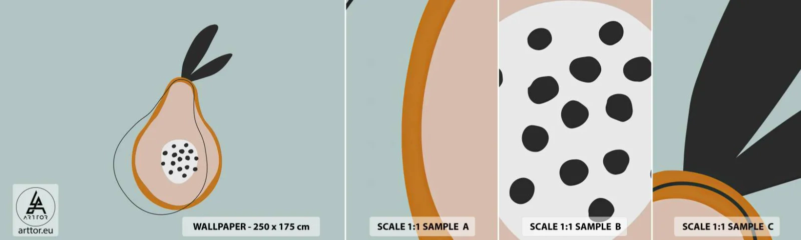 Fotótapéta Minta Standard Eco - Behatolás a dolgok természetébe - Grafika, Körte, Darab - 100x30 cm