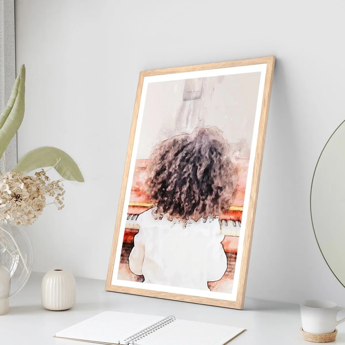 Poszter világos tölgy keretben - Az új világban - 50x70 cm