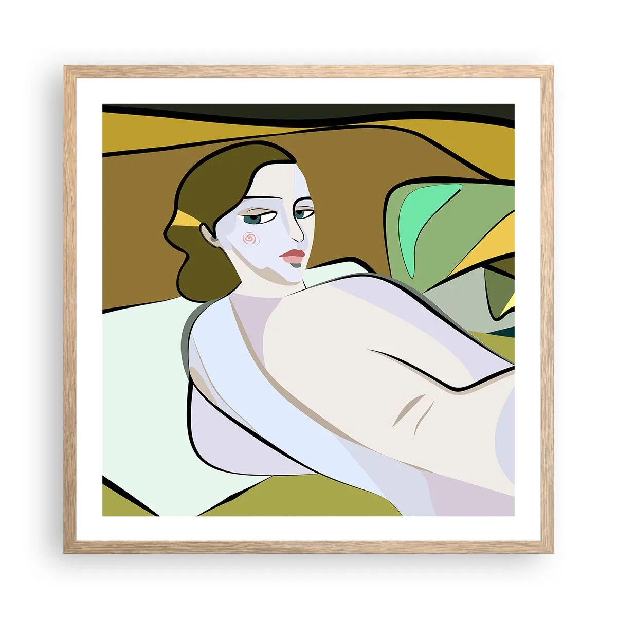 Poszter világos tölgy keretben - Intim portré - 60x60 cm