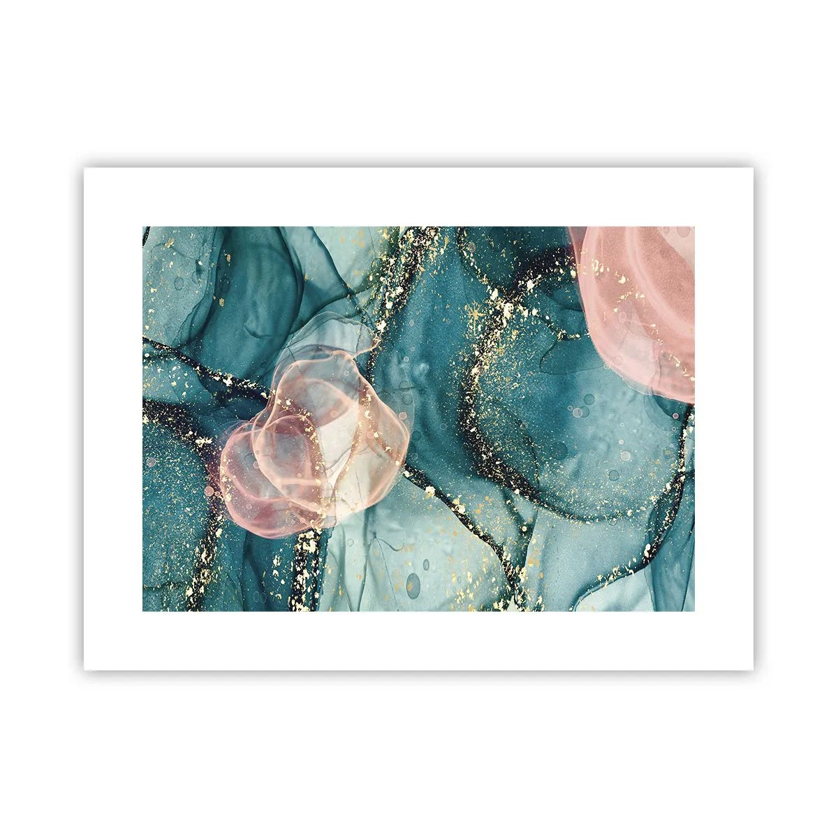 Poszter - Selyemkék, tüll rózsaszín - 40x30 cm