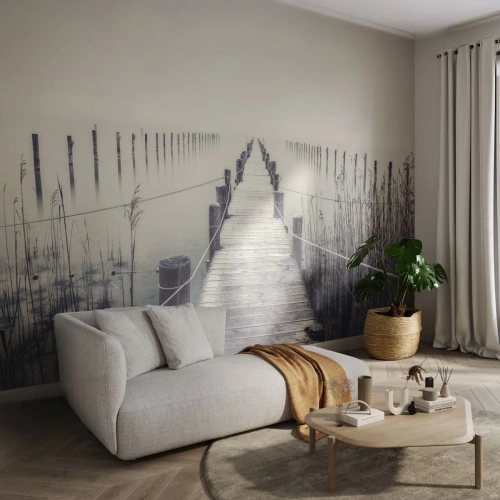 Öntapadós Fotótapéta Deluxe Sticker - Merülj el a békében - Híd, Tó, Csend - 300x210 cm