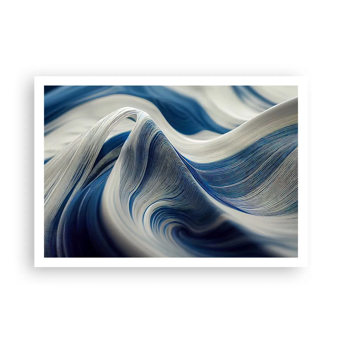 Poszter - Kék és fehér folyékonysága - 100x70 cm