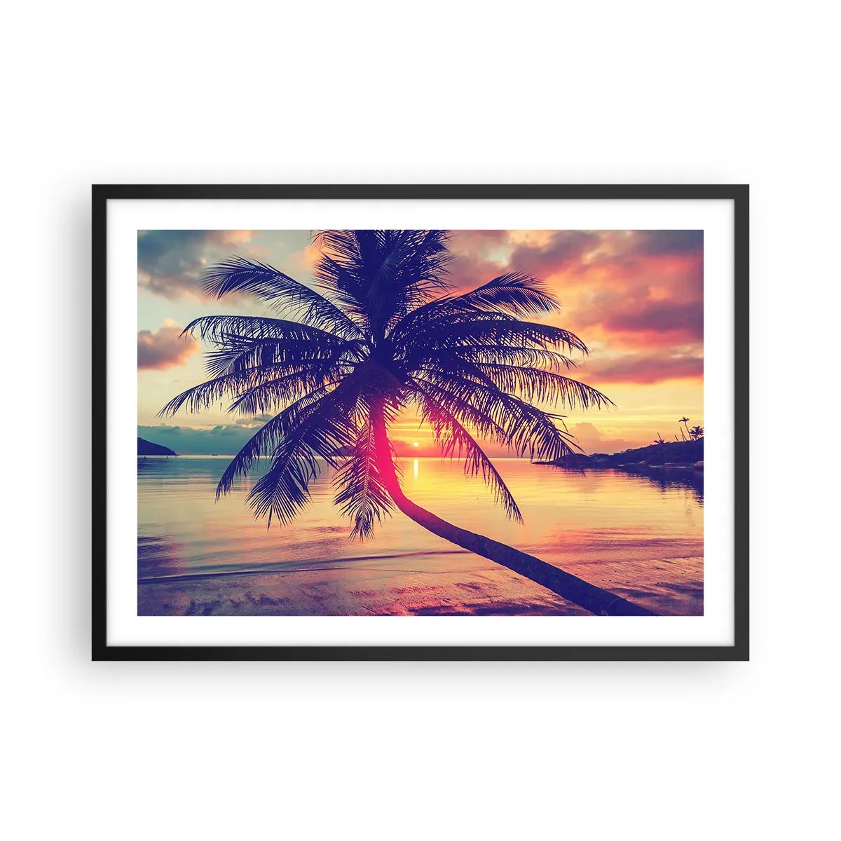 Poszter fehér keretben - Este a pálmafák alatt - 70x50 cm