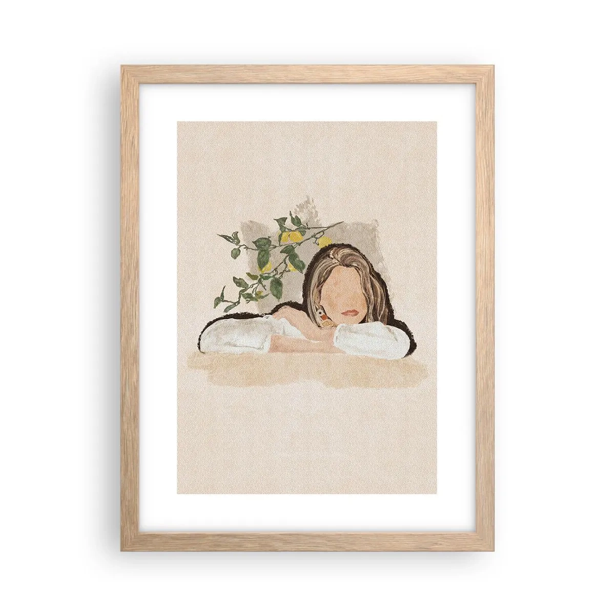 Poszter világos tölgy keretben - Déli szépség - 30x40 cm