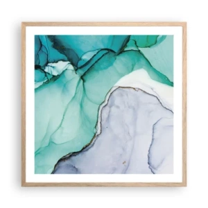 Poszter világos tölgy keretben - Tanulmány türkizben - 60x60 cm