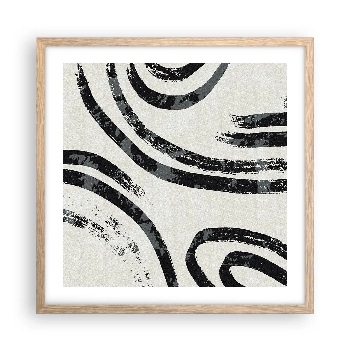 Poszter világos tölgy keretben - Félig megállt - 50x50 cm