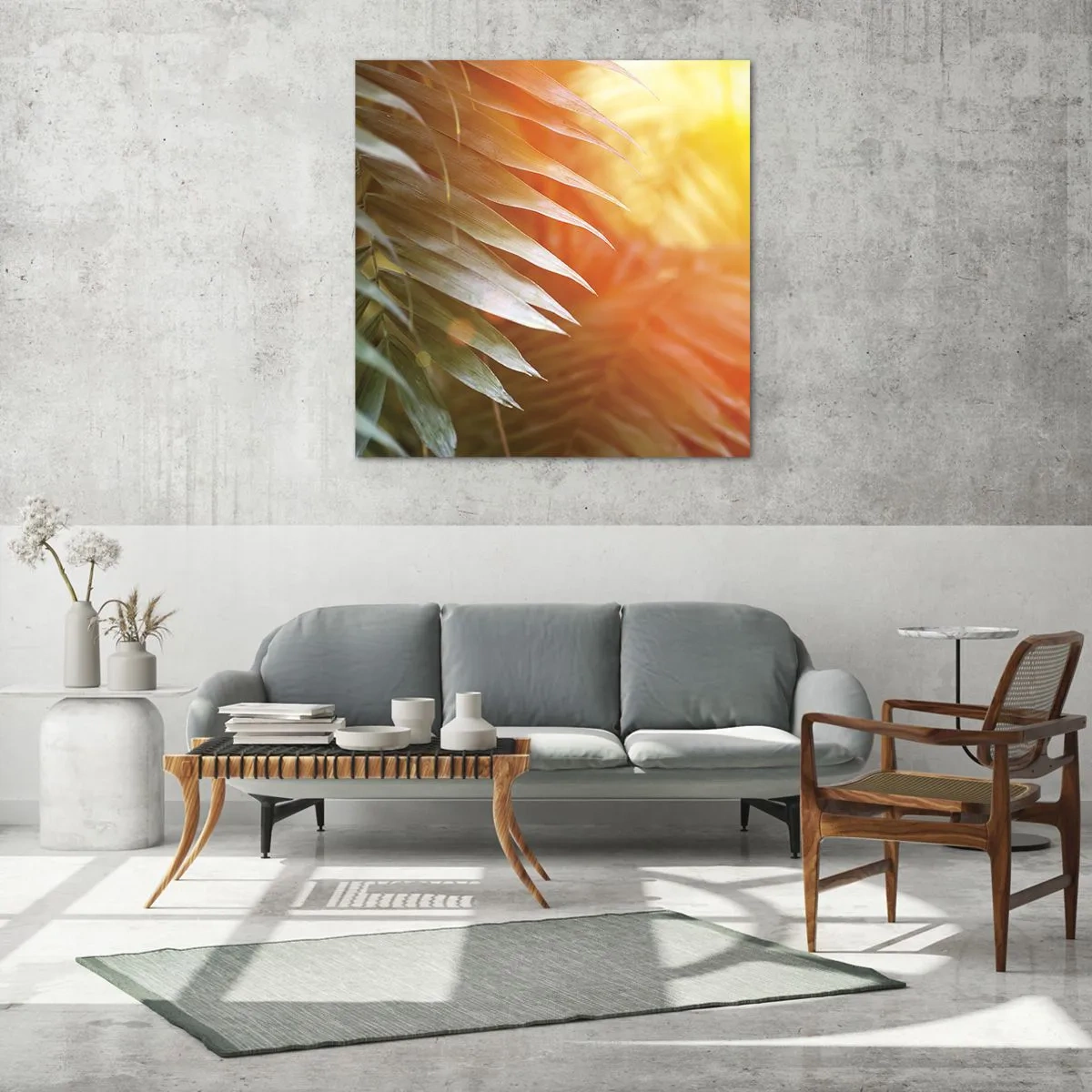 Üveg kép - Reggel a dzsungelben - 40x40 cm