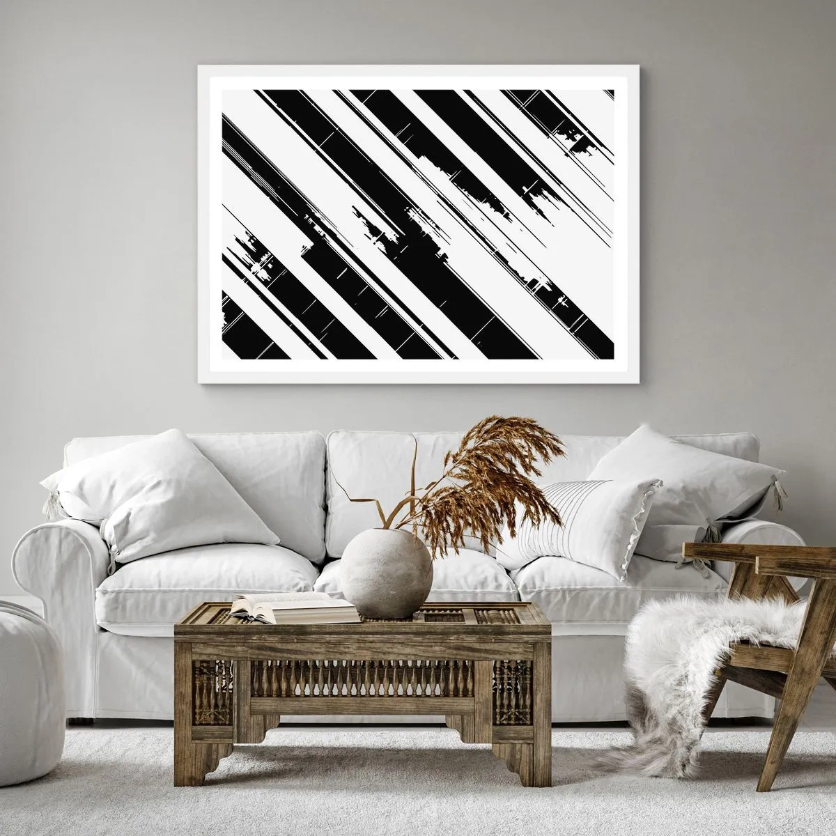 Poszter fekete keretben - Intenzív és dinamikus kompozíció - 60x60 cm