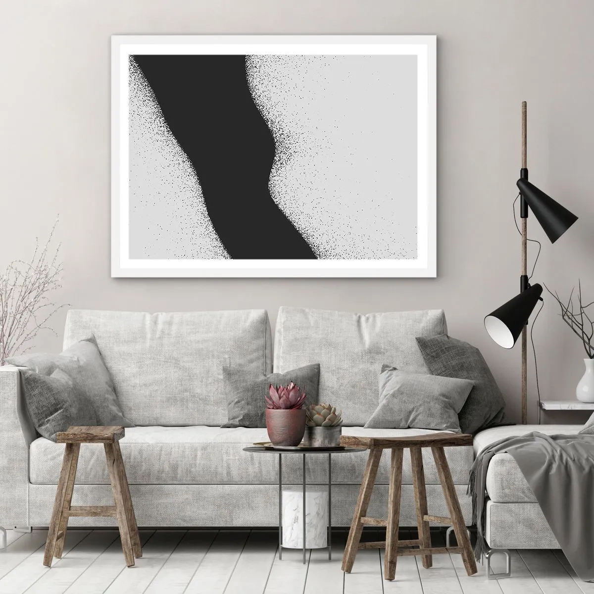 Poszter fekete keretben - Folyékony egyensúly - 100x70 cm