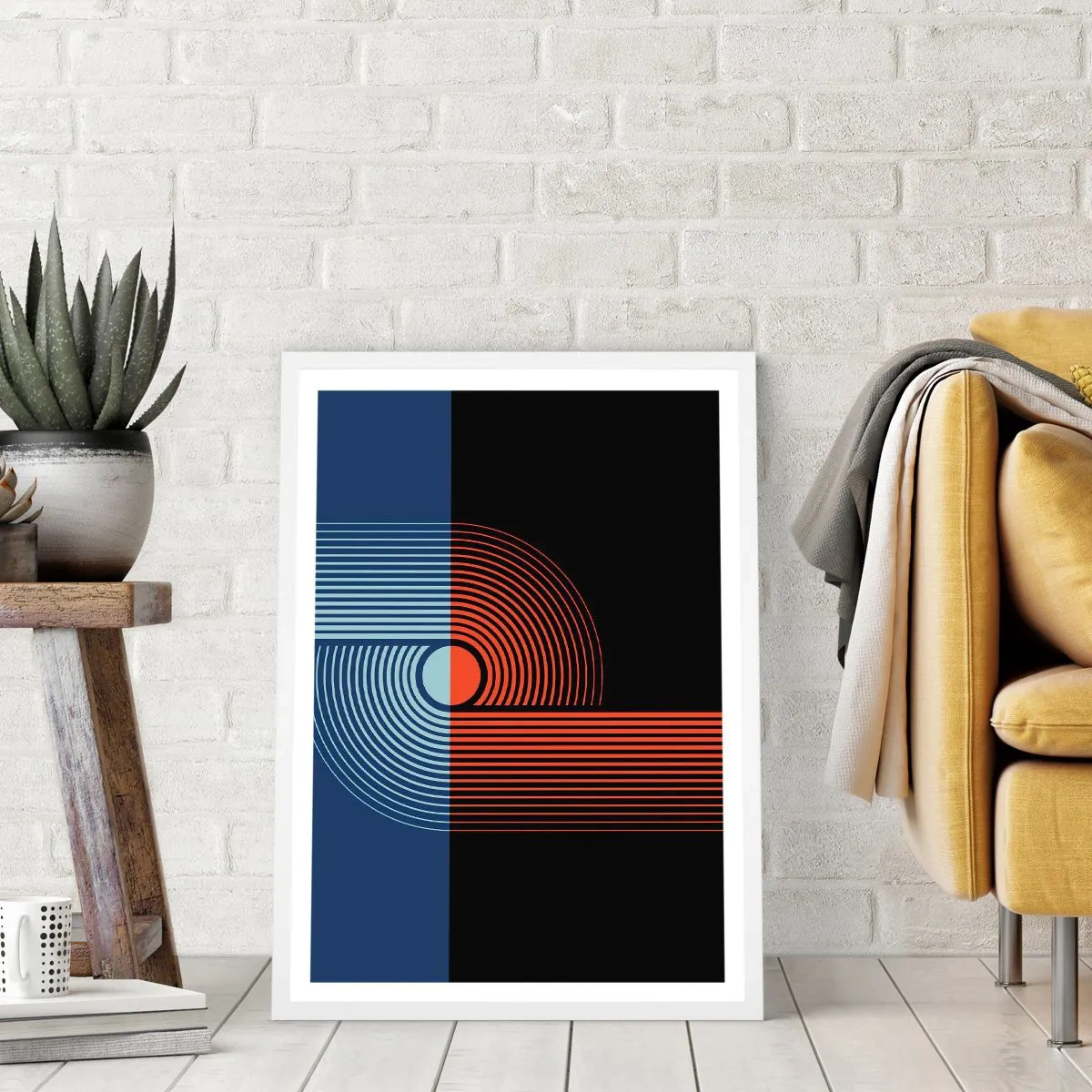 Poszter fekete keretben - Geometrikus ölelésben - 50x70 cm