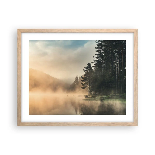 Poszter világos tölgy keretben - A nap születése - 50x40 cm