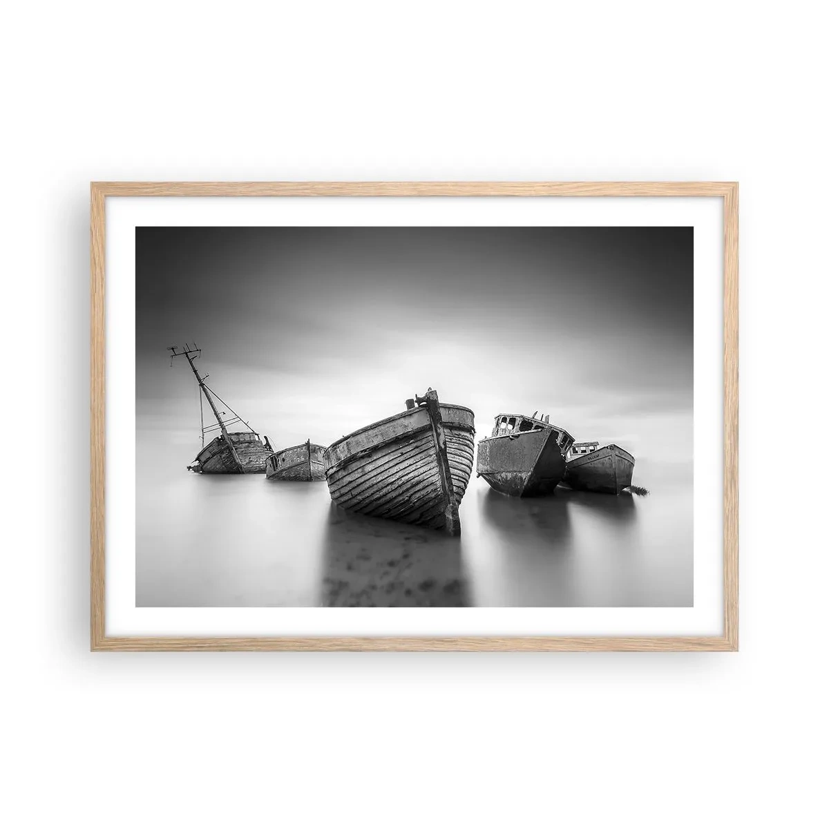 Poszter világos tölgy keretben - Csak emlékek... - 70x50 cm