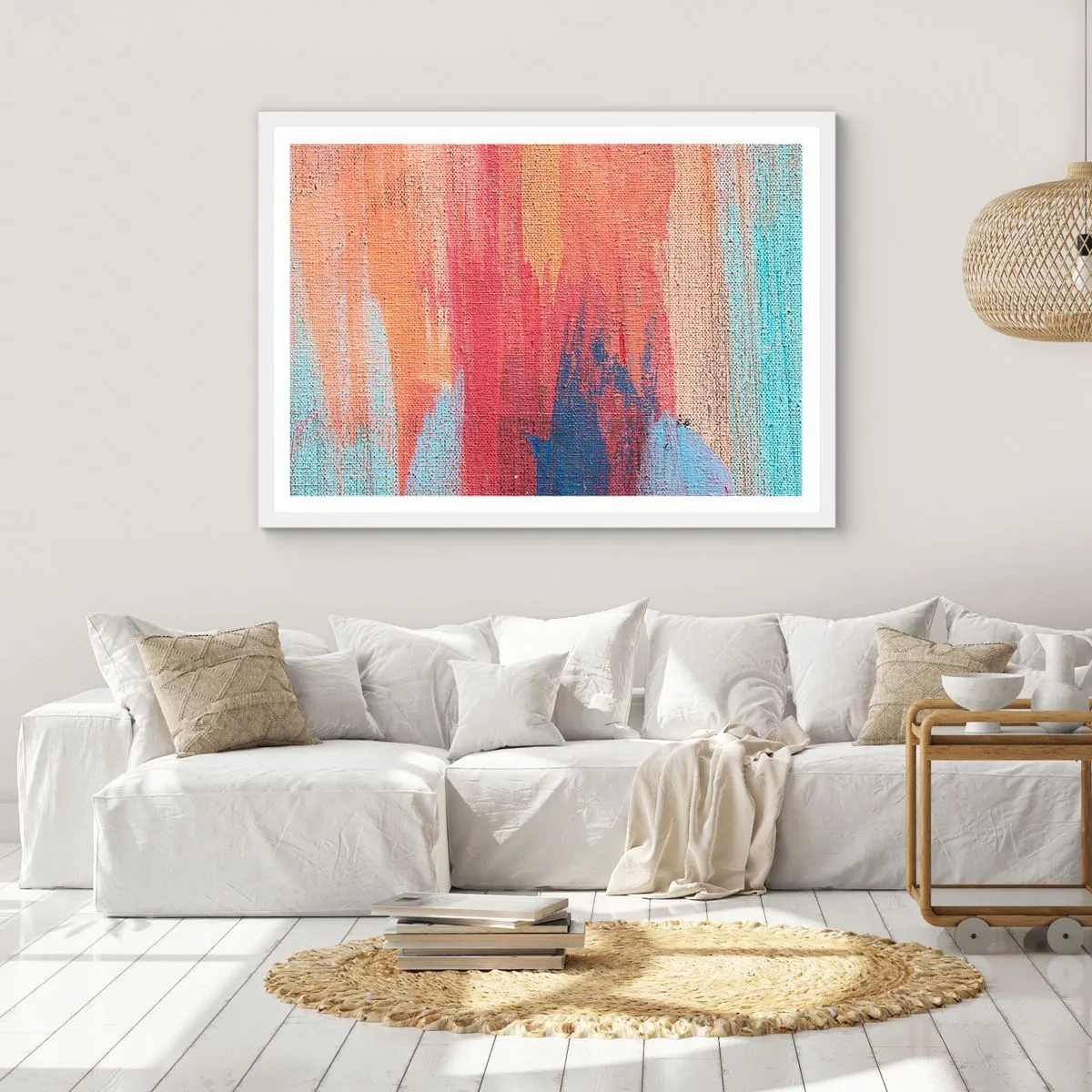 Poszter fekete keretben - Szivárványon  kiúszva - 100x70 cm