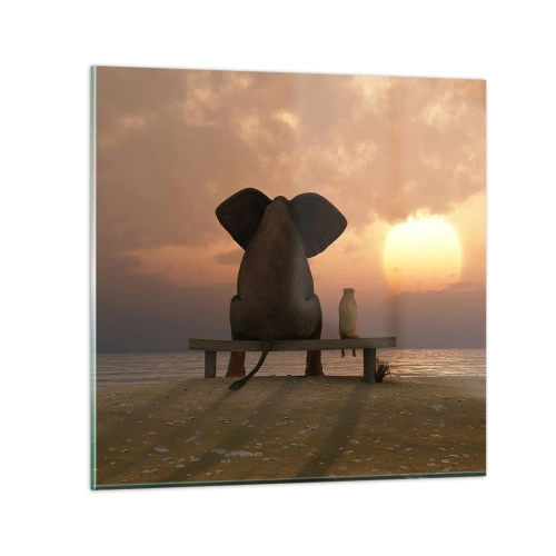 Üveg kép - Jó együtt hallgatni - 40x40 cm