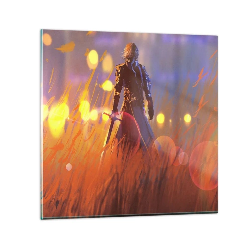 Üveg kép - Tévedő lovag - 70x70 cm