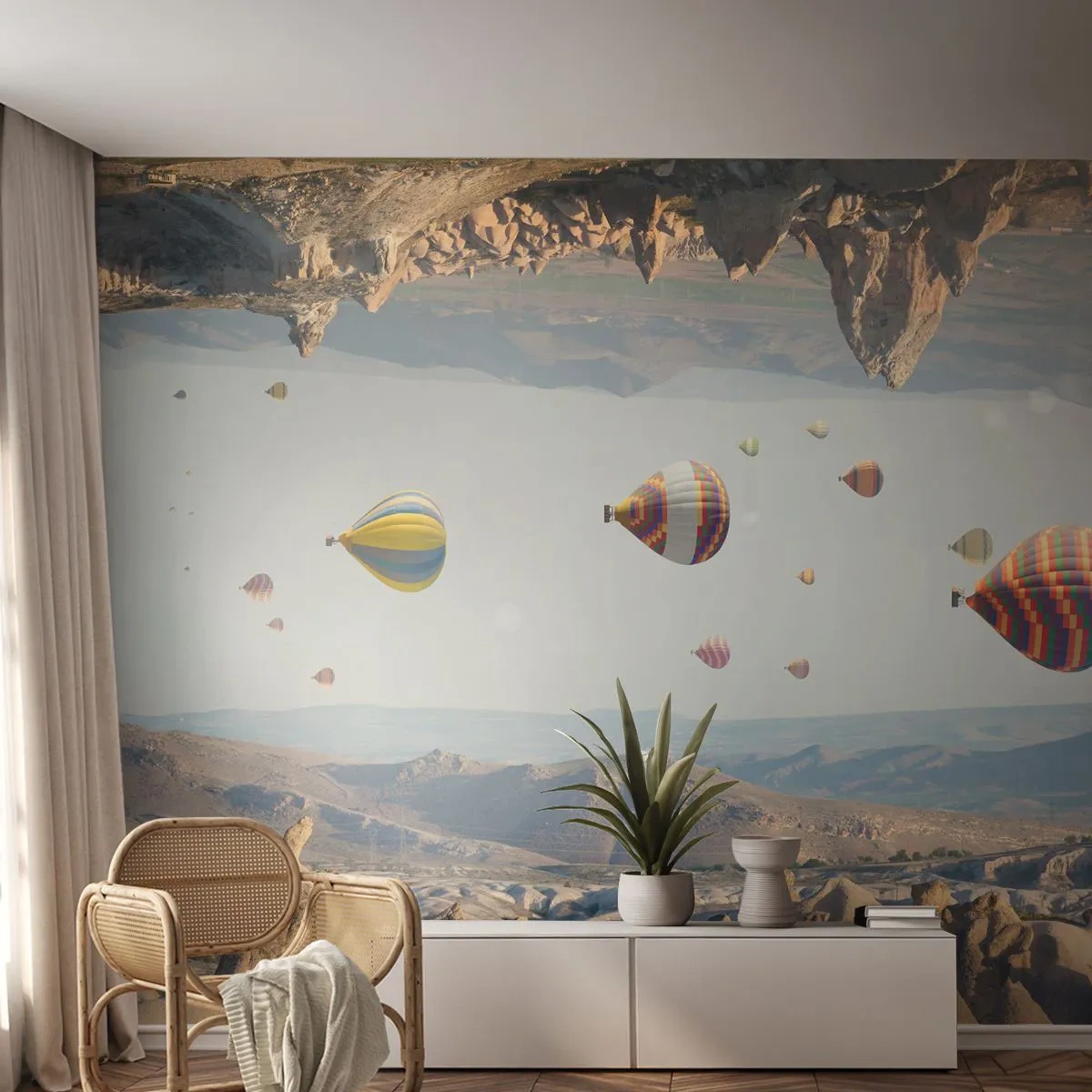 Öntapadós Fotótapéta Deluxe Sticker - Itt minden lehetséges - Absztrakció, Léggömbök, Tájkép - 250x175 cm