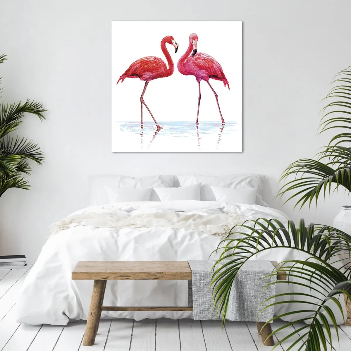 Vászonkép - Rozsaszín randez-vous - 30x30 cm