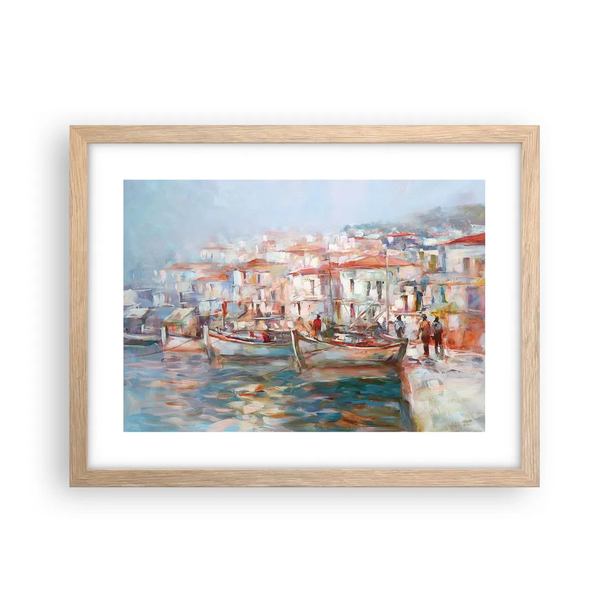 Poszter világos tölgy keretben - Pasztell vakáció - 40x30 cm