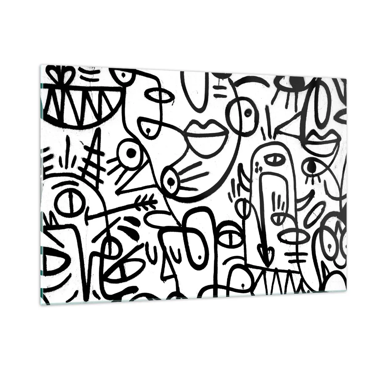 Üveg kép - Arcok és délibábok - 120x80 cm