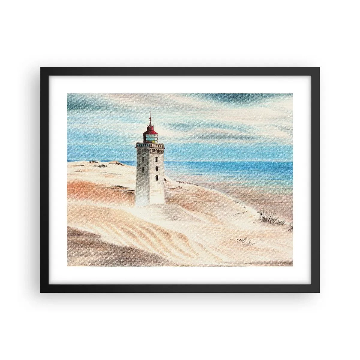 Poszter fehér keretben - Mindig a tengert bámulva - 50x40 cm