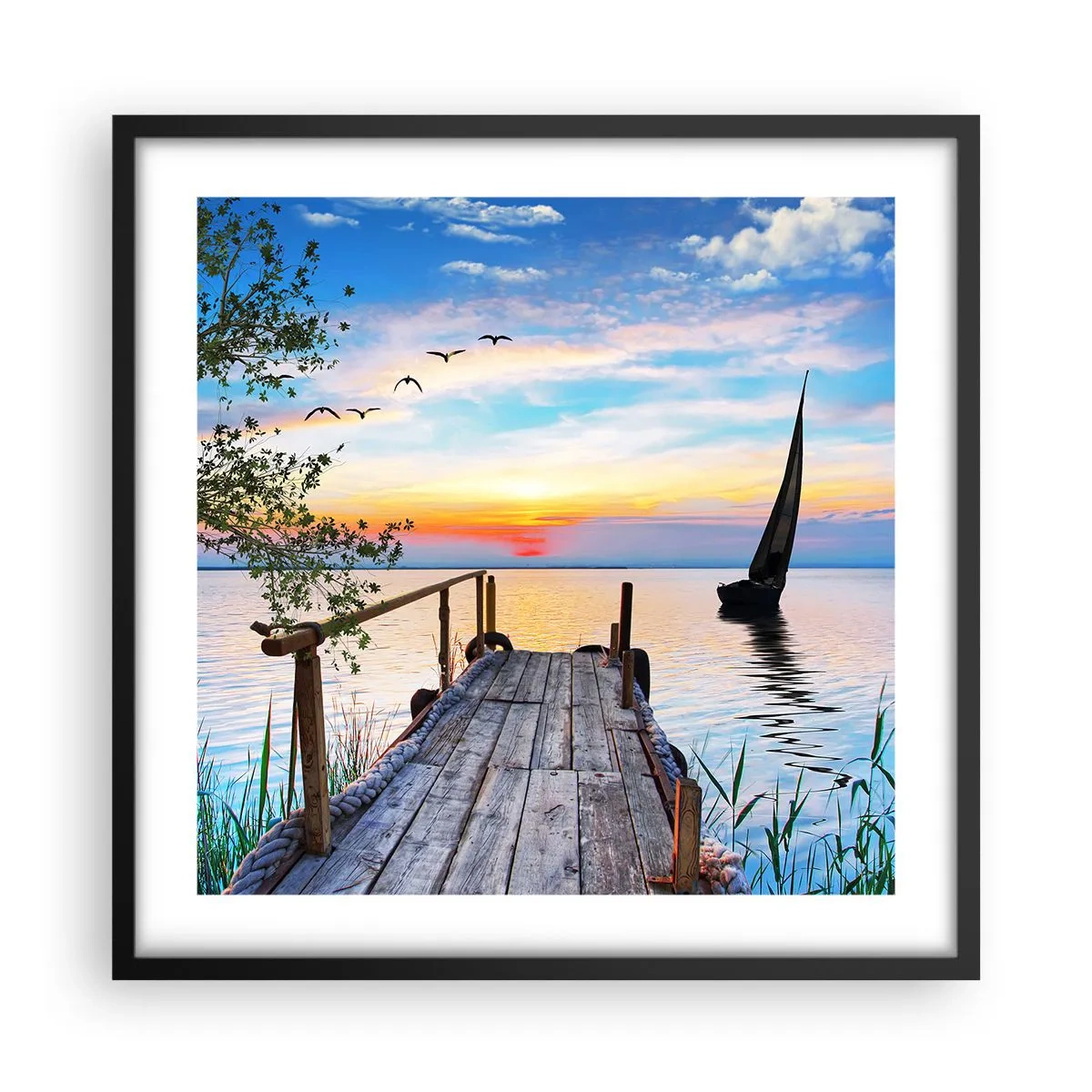 Poszter fehér keretben - Kellemes este - 50x50 cm