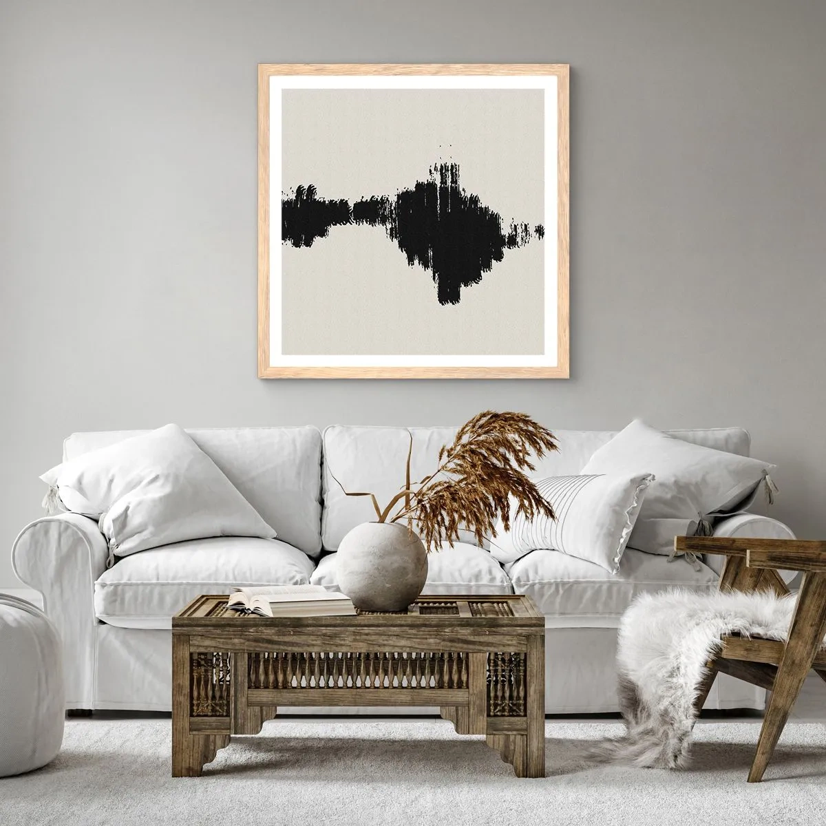 Poszter világos tölgy keretben - A képzelet rezgései - 40x40 cm