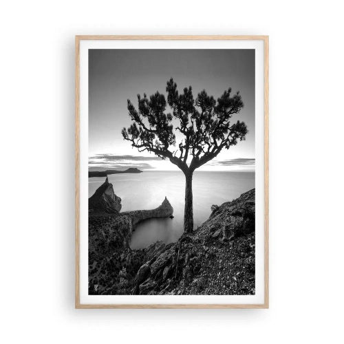 Poszter világos tölgy keretben - Béke a horizontig - 70x100 cm