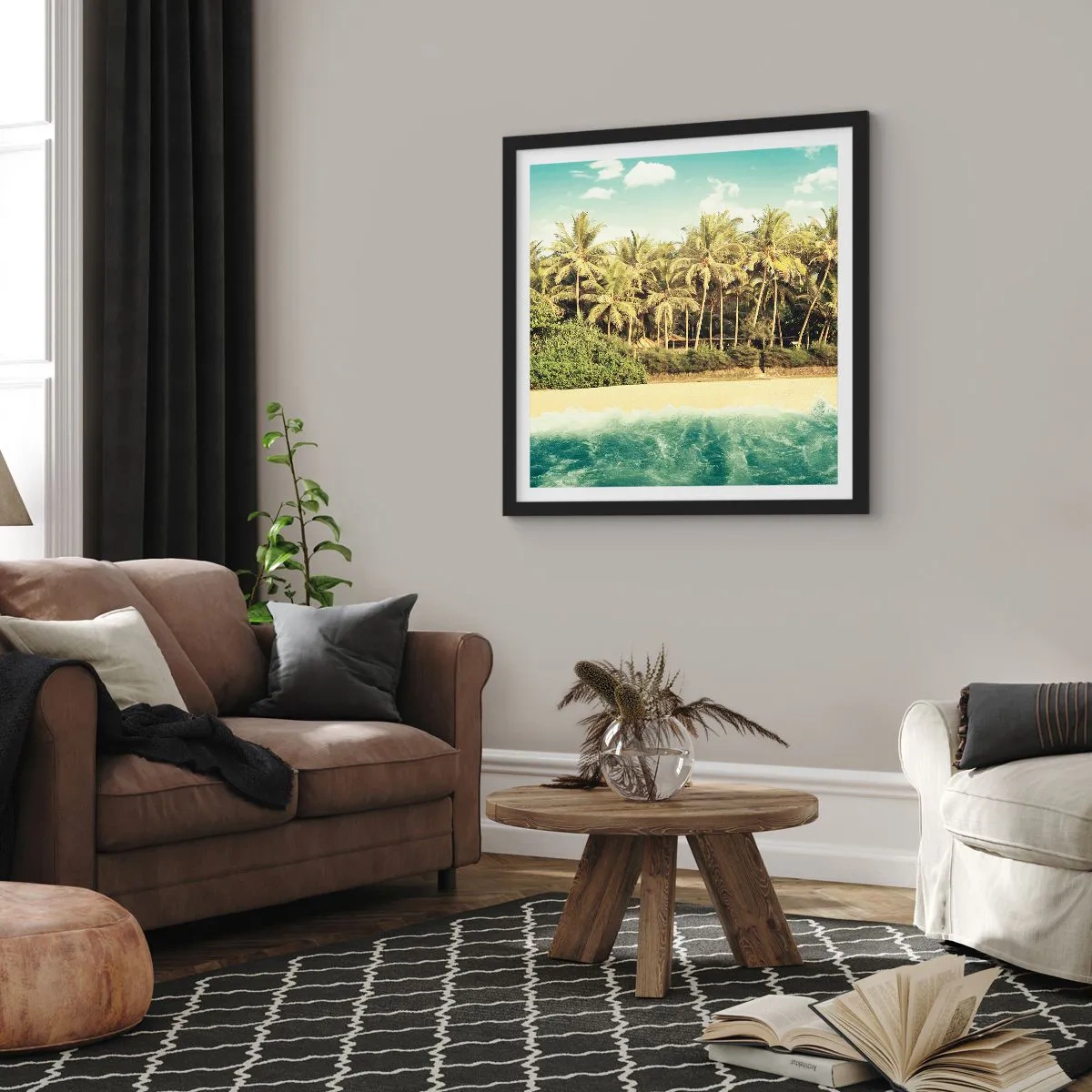 Poszter fehér keretben - Talán itt? - 60x60 cm