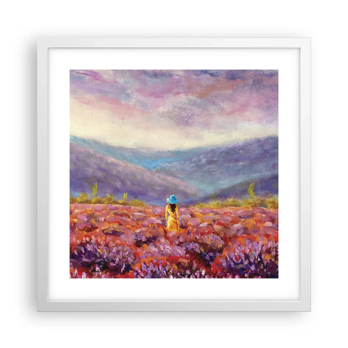 Poszter fekete keretben - A levendula világában - 40x40 cm