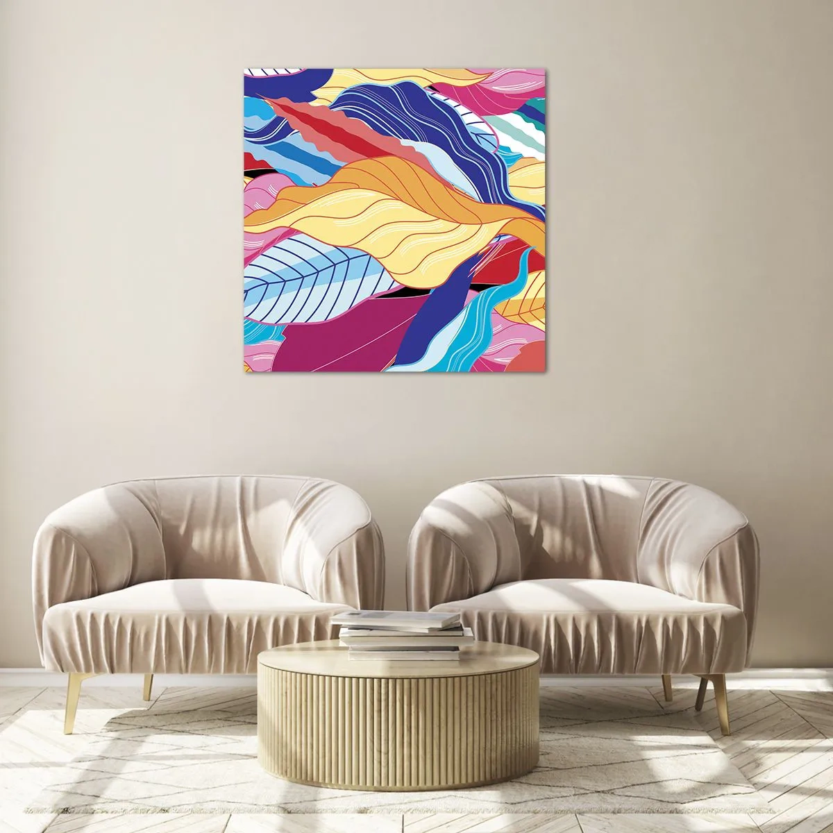 Üveg kép - Színes rendetlenség - 30x30 cm