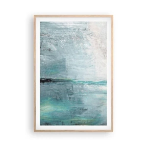 Poszter világos tölgy keretben - Vízszintesen kék színben - 61x91 cm