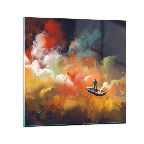 Üveg kép - Hajóval a galaxison keresztül - 50x50 cm