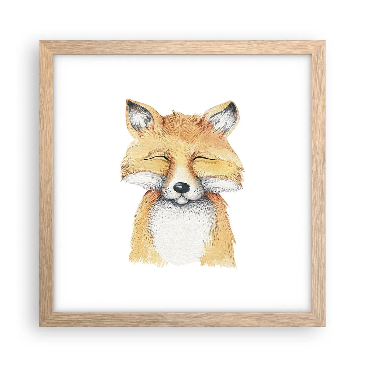 Poszter világos tölgy keretben - Róka hangulatok - 30x30 cm
