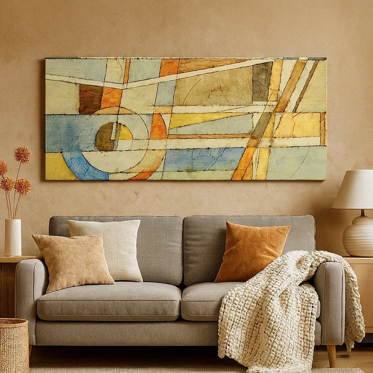 Vászonkép - Kubizmus az építkezésen - 30x30 cm