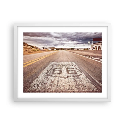 Poszter fekete keretben - Mother Road – amerikai legenda - 50x40 cm